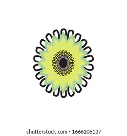 Aboriginal art dots painting icon logo design vector illustration template