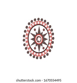 Aboriginal art dots painting icon logo design vector illustration template