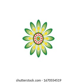 Aboriginal art dots painting icon logo design vector illustration template