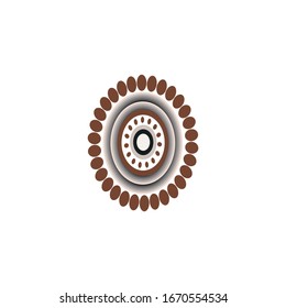 Aboriginal art dots painting icon logo design vector illustration template