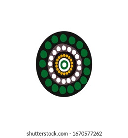 Aboriginal art dots painting icon logo design vector illustration template