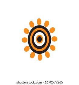 Aboriginal art dots painting icon logo design vector illustration template