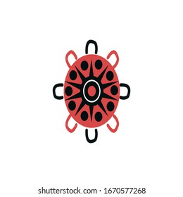 Aboriginal art dots painting icon logo design vector illustration template