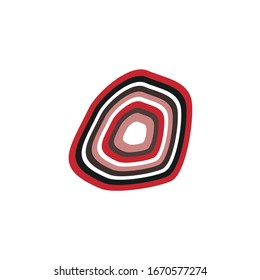 Aboriginal art dots painting icon logo design vector illustration template