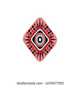 Aboriginal art dots painting icon logo design vector illustration template