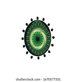 Aboriginal art dots painting icon logo design vector illustration template