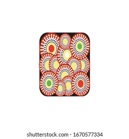 Aboriginal art dots painting icon logo design vector illustration template