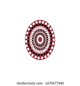 Aboriginal art dots painting icon logo design vector illustration template