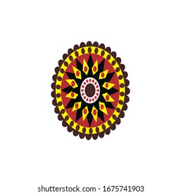 Aboriginal art dots painting icon logo design vector template