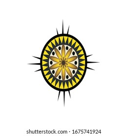 Aboriginal art dots painting icon logo design vector template