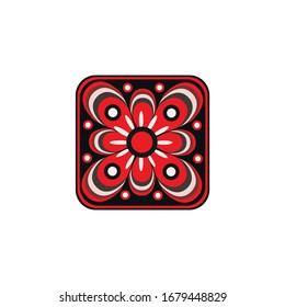 Aboriginal art dots painting icon logo design vector illustration template