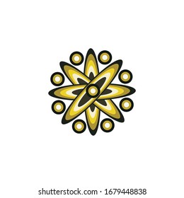 Aboriginal art dots painting icon logo design vector illustration template