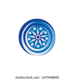Aboriginal art dots painting icon logo design vector illustration template