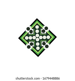 Aboriginal art dots painting icon logo design vector illustration template