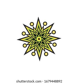Aboriginal art dots painting icon logo design vector illustration template