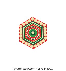 Aboriginal art dots painting icon logo design vector illustration template