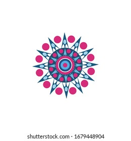 Aboriginal art dots painting icon logo design vector illustration template