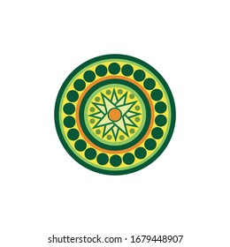Aboriginal art dots painting icon logo design vector illustration template