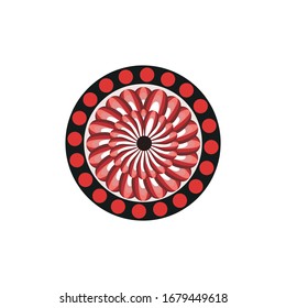 Aboriginal art dots painting icon logo design vector illustration template