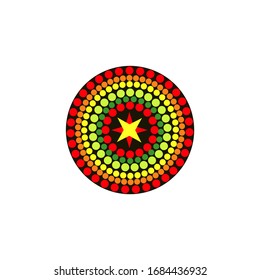 Aboriginal art dots painting icon logo design vector template