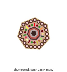 Aboriginal art dots painting icon logo design vector template