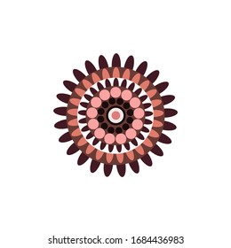 Aboriginal art dots painting icon logo design vector template