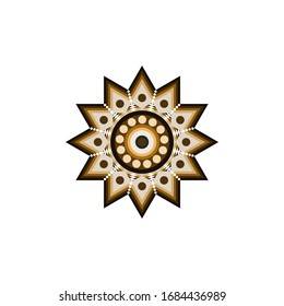 Aboriginal art dots painting icon logo design vector template