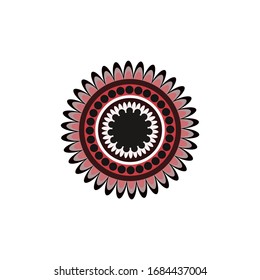 Aboriginal art dots painting icon logo design vector template