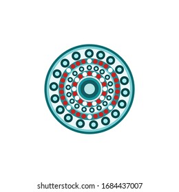 Aboriginal art dots painting icon logo design vector template