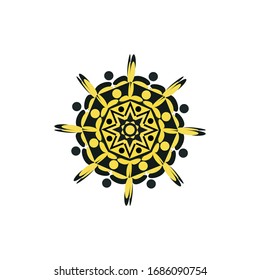 Aboriginal art dots painting icon logo design