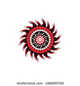 Aboriginal art dots painting icon logo design