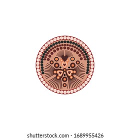 Aboriginal art dots painting icon logo design vector template