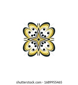 Aboriginal art dots painting icon logo design vector template