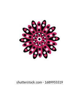 Aboriginal art dots painting icon logo design vector template