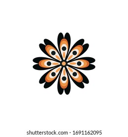 Aboriginal art dots painting icon logo design vector template