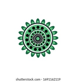 Aboriginal art dots painting icon logo design vector template