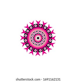 Aboriginal art dots painting icon logo design vector template