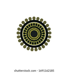 Aboriginal art dots painting icon logo design vector template