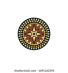 Aboriginal art dots painting icon logo design vector template