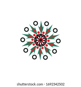 Aboriginal art dots painting icon logo design vector template