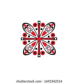 Aboriginal art dots painting icon logo design vector template
