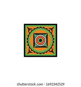 Aboriginal art dots painting icon logo design vector template