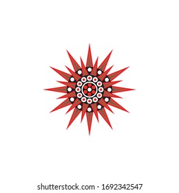 Aboriginal art dots painting icon logo design vector template