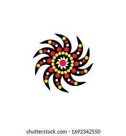 Aboriginal art dots painting icon logo design vector template