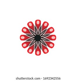 Aboriginal art dots painting icon logo design vector template