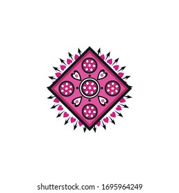 Aboriginal art dots painting icon logo design vector template