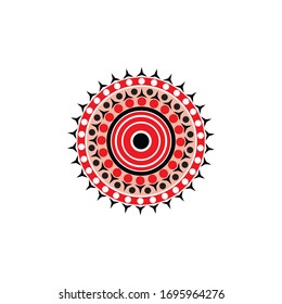 Aboriginal art dots painting icon logo design vector template