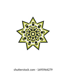 Aboriginal art dots painting icon logo design vector template