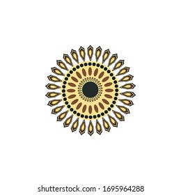 Aboriginal art dots painting icon logo design vector template