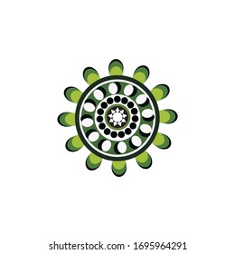 Aboriginal art dots painting icon logo design vector template